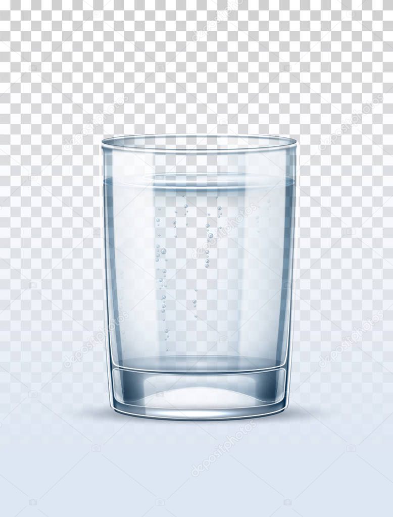 Vector realistic empty glass for pure water