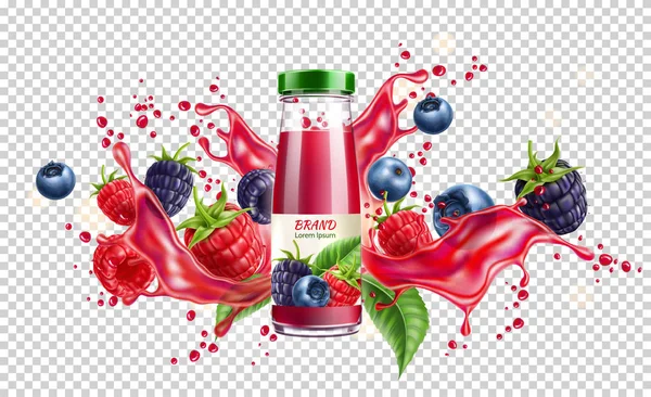 Vector floresta berry mix movimento splash suculento — Vetor de Stock