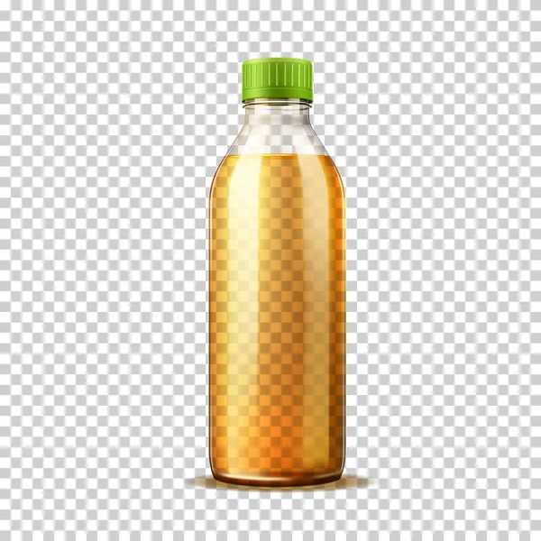 Vector 3d botella de cristal de soda de limonada naranja — Archivo Imágenes Vectoriales