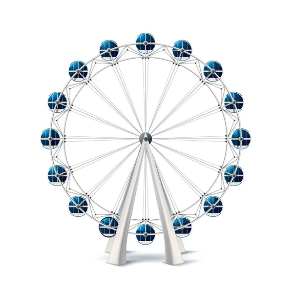Vector realistic ferris wheel london eye carousel — Stock Vector