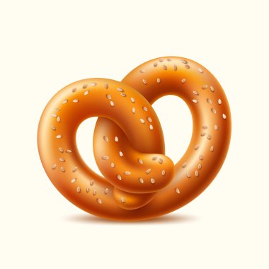 Vector realistic pretzel german snack for beer clipart