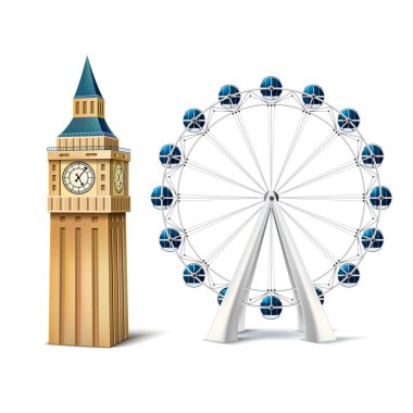 Vektör gerçekçi dönme dolap londra göz büyük ben
