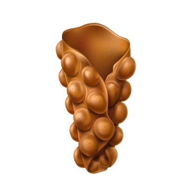 Vektör 3d dondurma olmadan kabarcık waffle koni