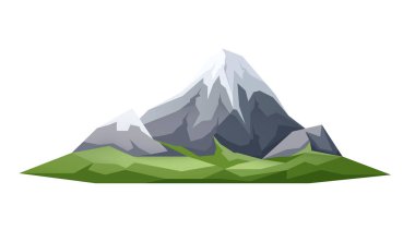 Vektör buz tepe dağ yeşil çayır eteklerinde