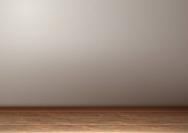 Vektör boş oda iç gerçekçi ahşap zemin