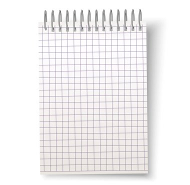 Kareli vektör gerçekçi boş spiral not defteri