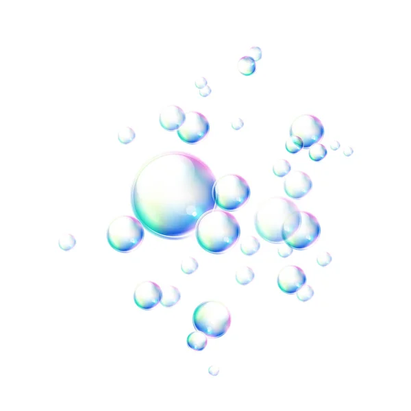 Vector realistic soapy foam bubbles bath hygiene — Stock Vector