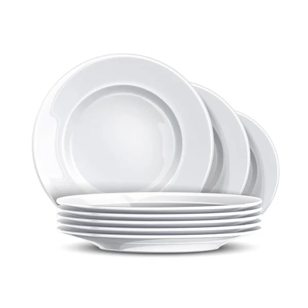 Temiz plaka beyaz mockup vektör gerçekçi yığını