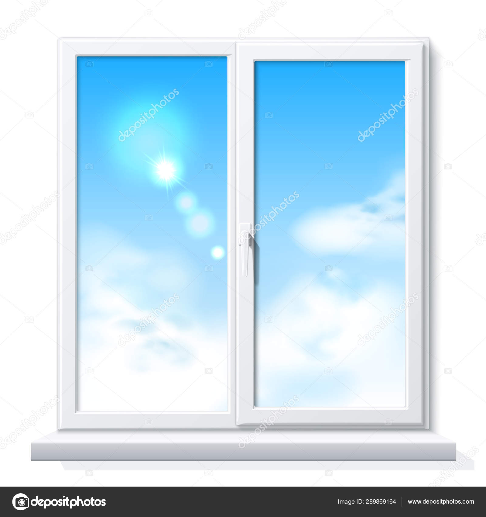 Download Vector Realistic Pvc Window White Blank Mockup Stock Vector Royalty Free Vector Image By C Irinabelokrylova 289869164