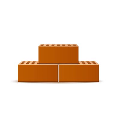 Yığın vektör gerçekçi tuğla, 3d bloklar demet