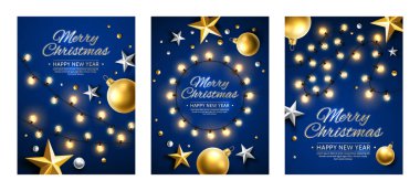 Vektör mutlu noel mutlu yeni yıl afiş