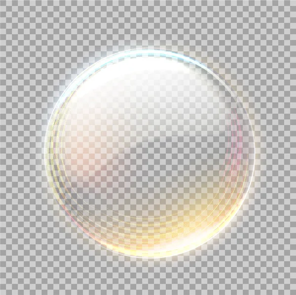 Vector 3d esfera transparente con blick de oro — Vector de stock