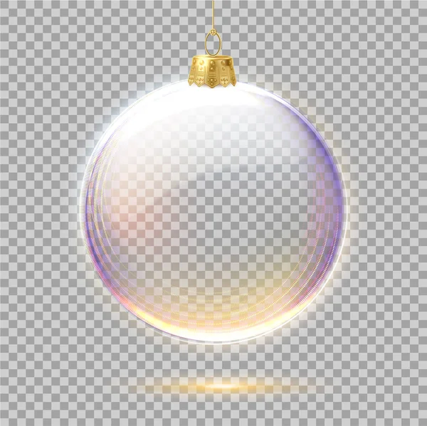 Vector realista árbol de Navidad juguete 3d globo — Vector de stock