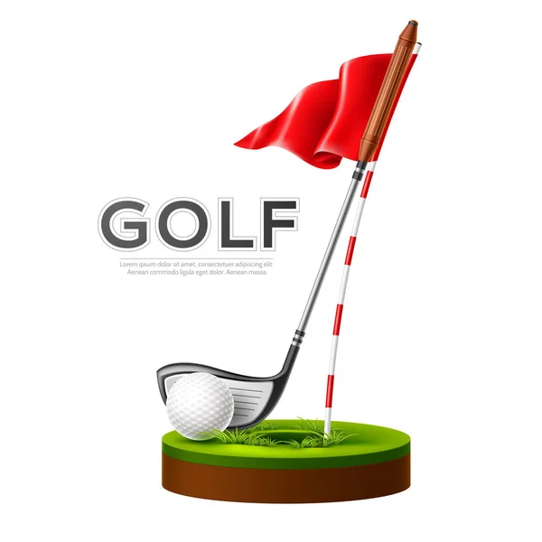 Vector golftoernooi poster Golf Club en bal — Stockvector