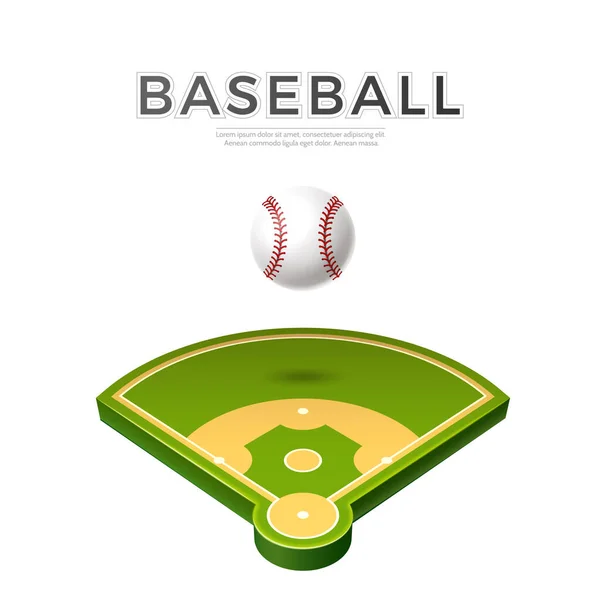 Balle de baseball réaliste vectorielle pour parier promo — Image vectorielle