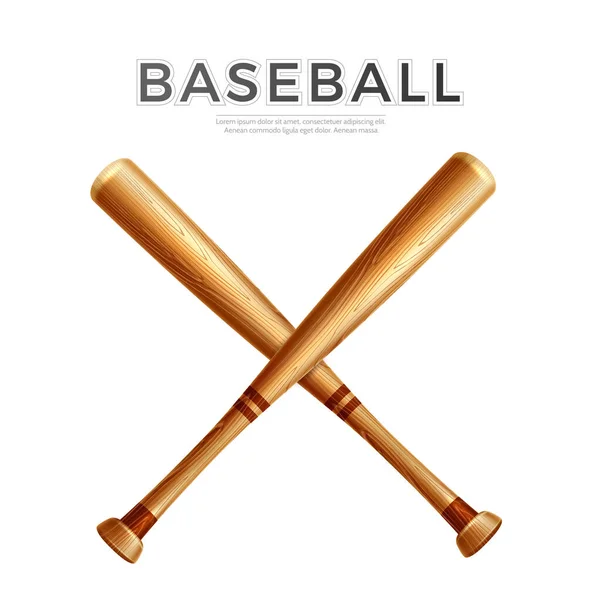 Batte de baseball croisée réaliste vectorielle pour parier — Image vectorielle