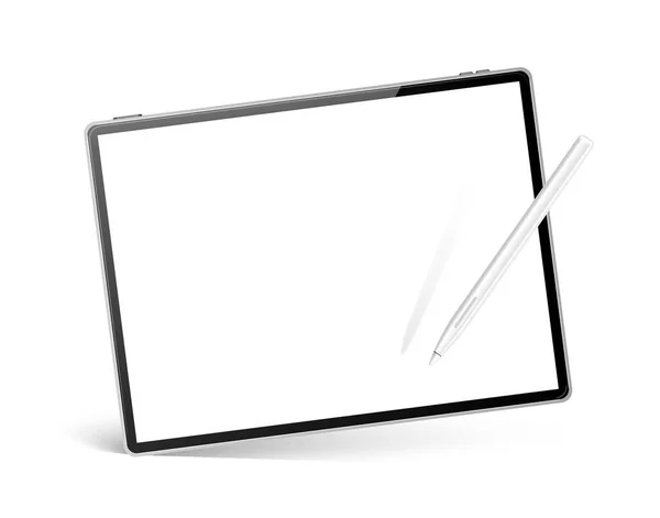 Διάνυσμα ρεαλιστικό δισκίο με stylus πένα mockup — Διανυσματικό Αρχείο