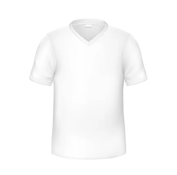Vektorové realistické tričko bílé prázdné maketa nahoru — Stockový vektor