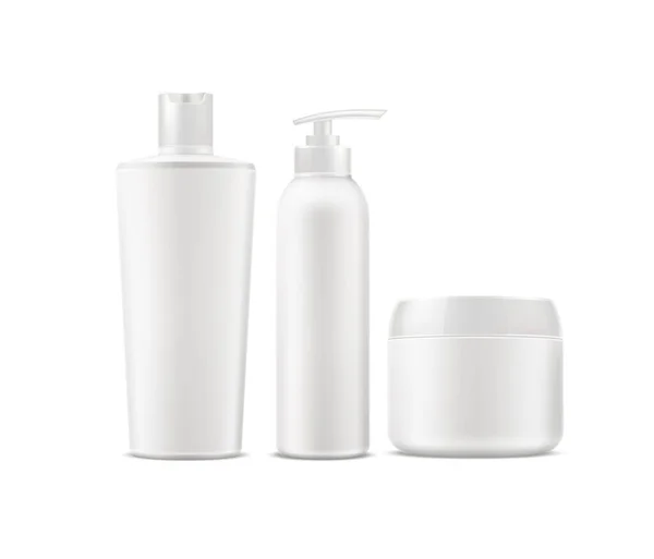 Vector réaliste tube de crème spa bouteille de shampooing sec — Image vectorielle