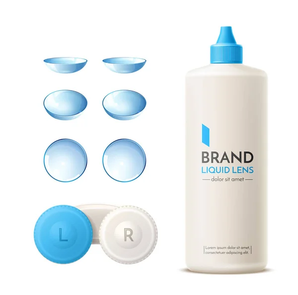 Vector realistische contact lens container mock up — Stockvector