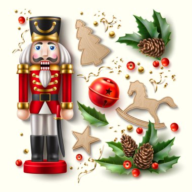 Vektör Noel sembolü gerçekçi bir fındıkkıran