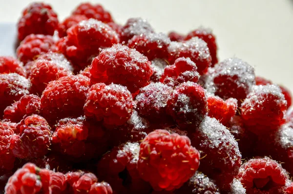 Delizioso Lampone Con Zucchero Dessert — Foto Stock