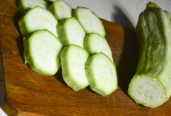 Fresh Zucchini Wooden Background — Stock Photo, Image