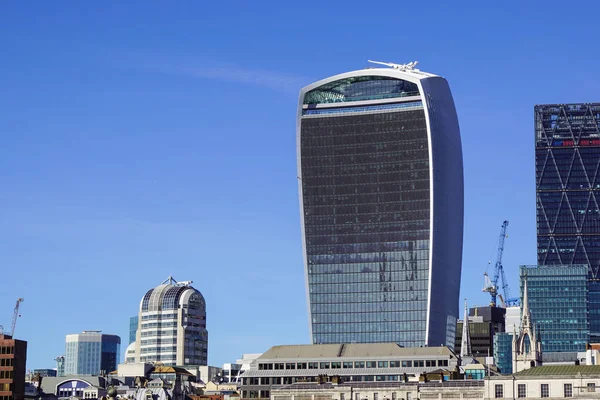 LONDON ENGLAND 10 APRIL 2017 : City of London one of the leading centres of global finance.This view includes Tower 42 Gherkin,Willis Building, Stock Exchange Tower and Lloyd s of London . — Stock Photo, Image