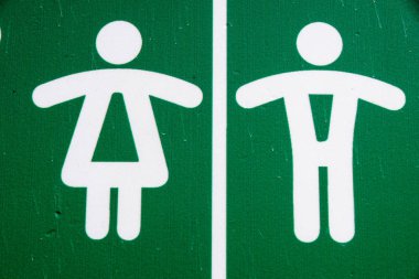 Genel Tuvalet tuvalet Wc işareti erkek ve kadın yeşil