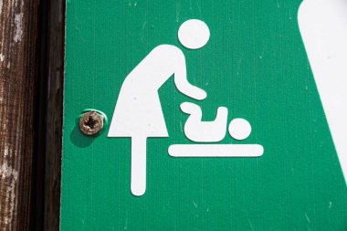 İşareti ve sembolü odası ya da bebek odası değiştirme değiştirme bebek bezi