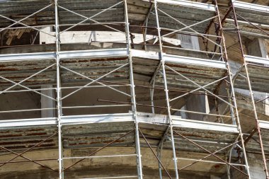 Cephe restorasyon, inşaat - tarihi bina Yapı iskelesi