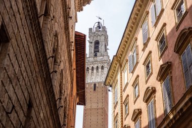 Mangia Tower Detail, Campo Square Siena, Italya