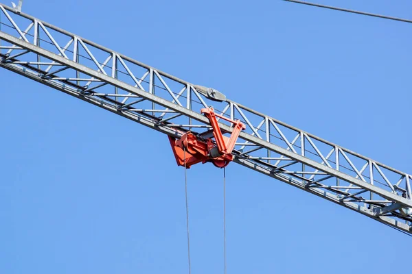 Fechar detalhes de um guindastes. guindaste de metal usado na construção — Fotografia de Stock