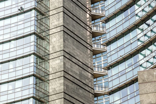 青い超高層ビルのファサード。オフィスビル、 モダンガラス — ストック写真