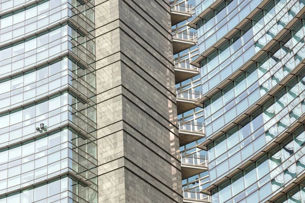 青い超高層ビルのファサード。オフィスビル、 モダンガラス — ストック写真