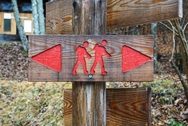 Pacific Crest Trail sign on wooden post Stock Picture