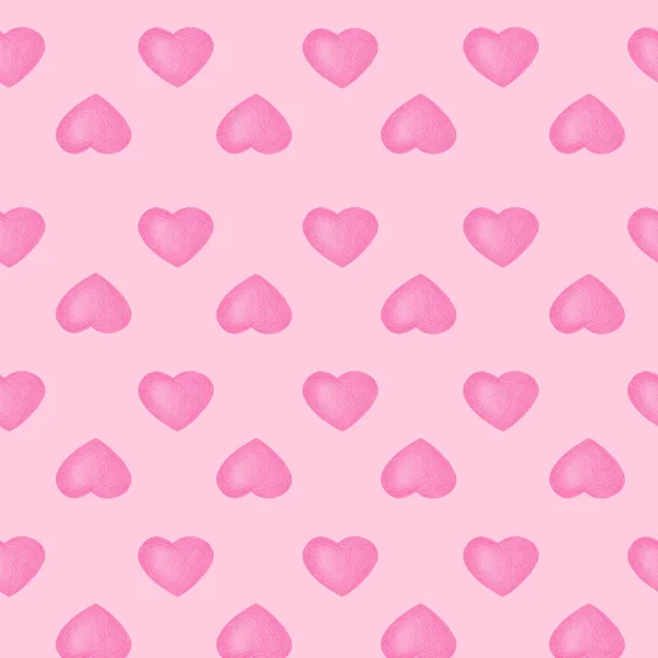 Pink háttér. Varratmentes mintázat világos szívvel. — Stock Fotó