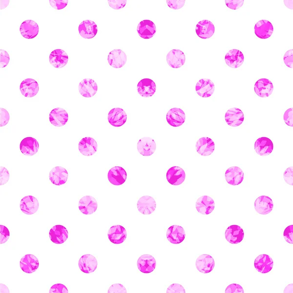 Pembe Polka Nokta Dikişsiz desen. Beyaz arka plan.