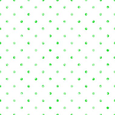 Polka Nokta Dikişsiz desen. Yeşil grunge lekeleri ile beyaz arka plan. 