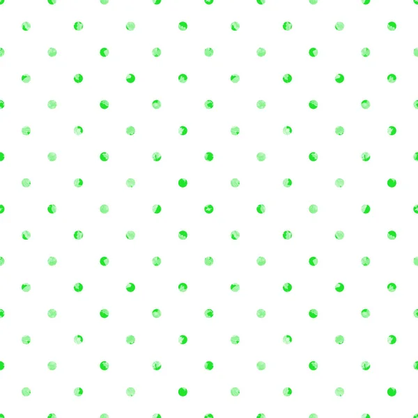 Polka Dot sömlösa mönster. Vit bakgrund med gröna grunge fläckar. — Stockfoto