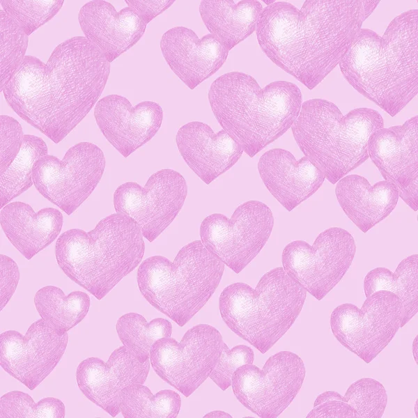 Fondo rosa. Patrón sin costuras con corazones . — Foto de Stock