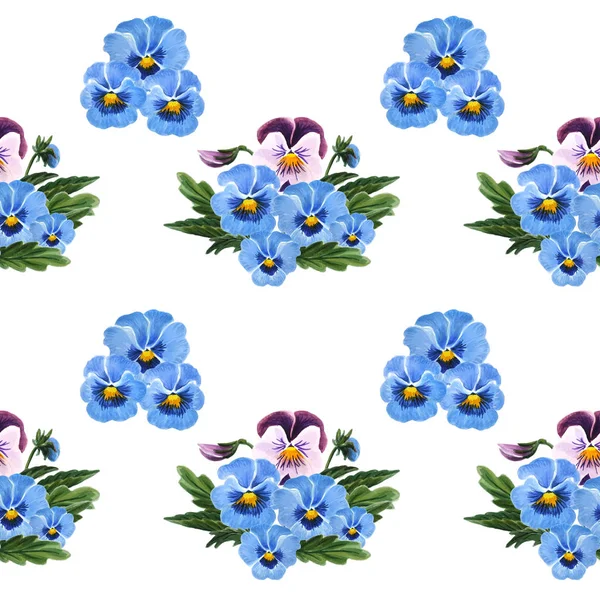 Padrão sem costura com Pansies isolado no fundo branco . — Fotografia de Stock