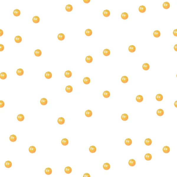 White seamless pattern with yellow round pearls. — Stock Photo, Image