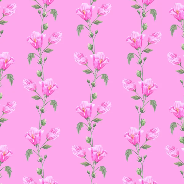 Bir dal üzerinde pembe çiçeklerin dikişsiz deseni.