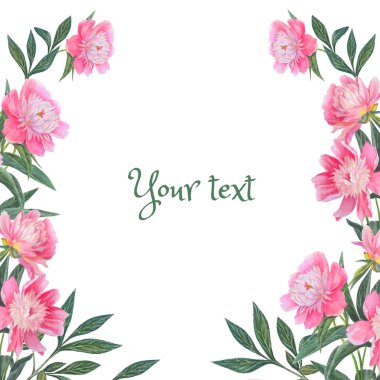 Davetiyeler ve selamlar için çiçek tasarımı çerçevesi.