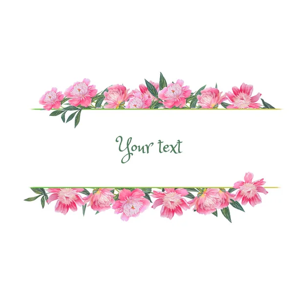 Frame with floral design for invitations, greetings. — Stock Photo, Image