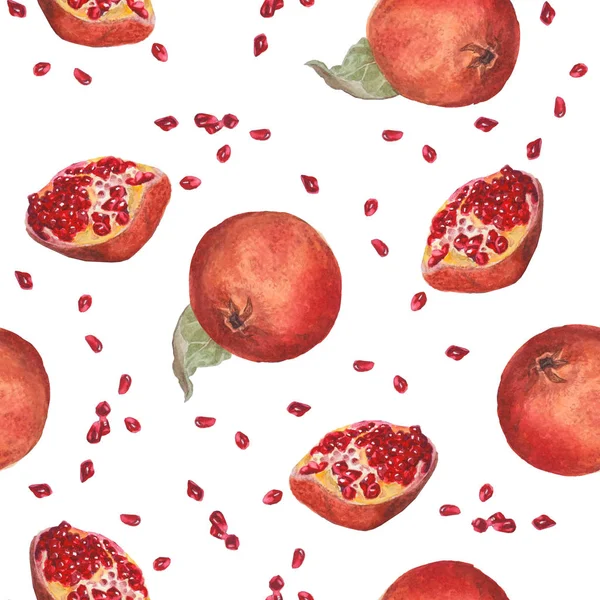 Seamless botanical pattern with red fruits on a white background — Stock Photo, Image