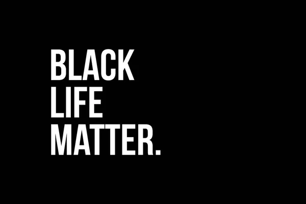 Μαύρες Ζωές Έχουν Σημασία Τέρμα Ρατσισμός Κείμενο Λευκό Μαύρο Φόντο — Φωτογραφία Αρχείου