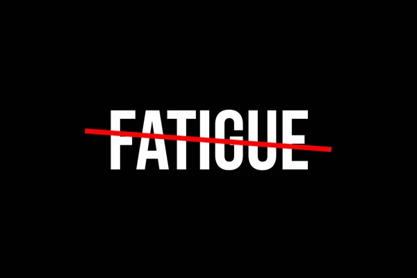 More Fatigue Crossed Out Word Red Line Meaning Need Stop — Stock Photo, Image