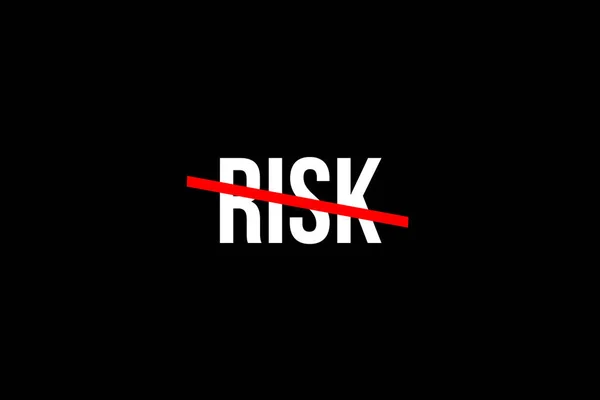 リスクはありませんが リスクをコントロールする必要があります リスクを取るのを止める必要性を意味する赤い線で単語を越え — ストック写真
